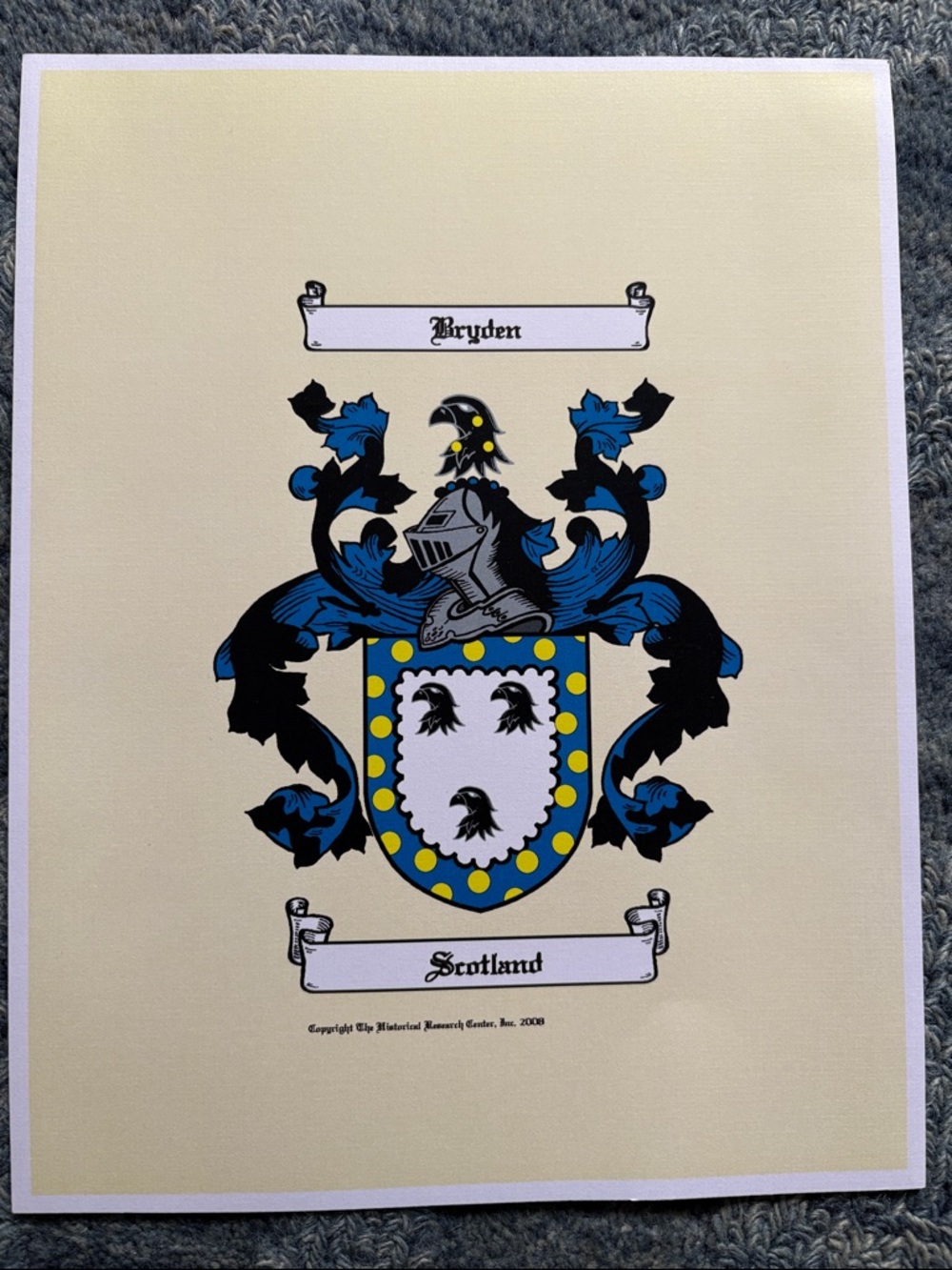 Bryden Family Coat of Arms Print